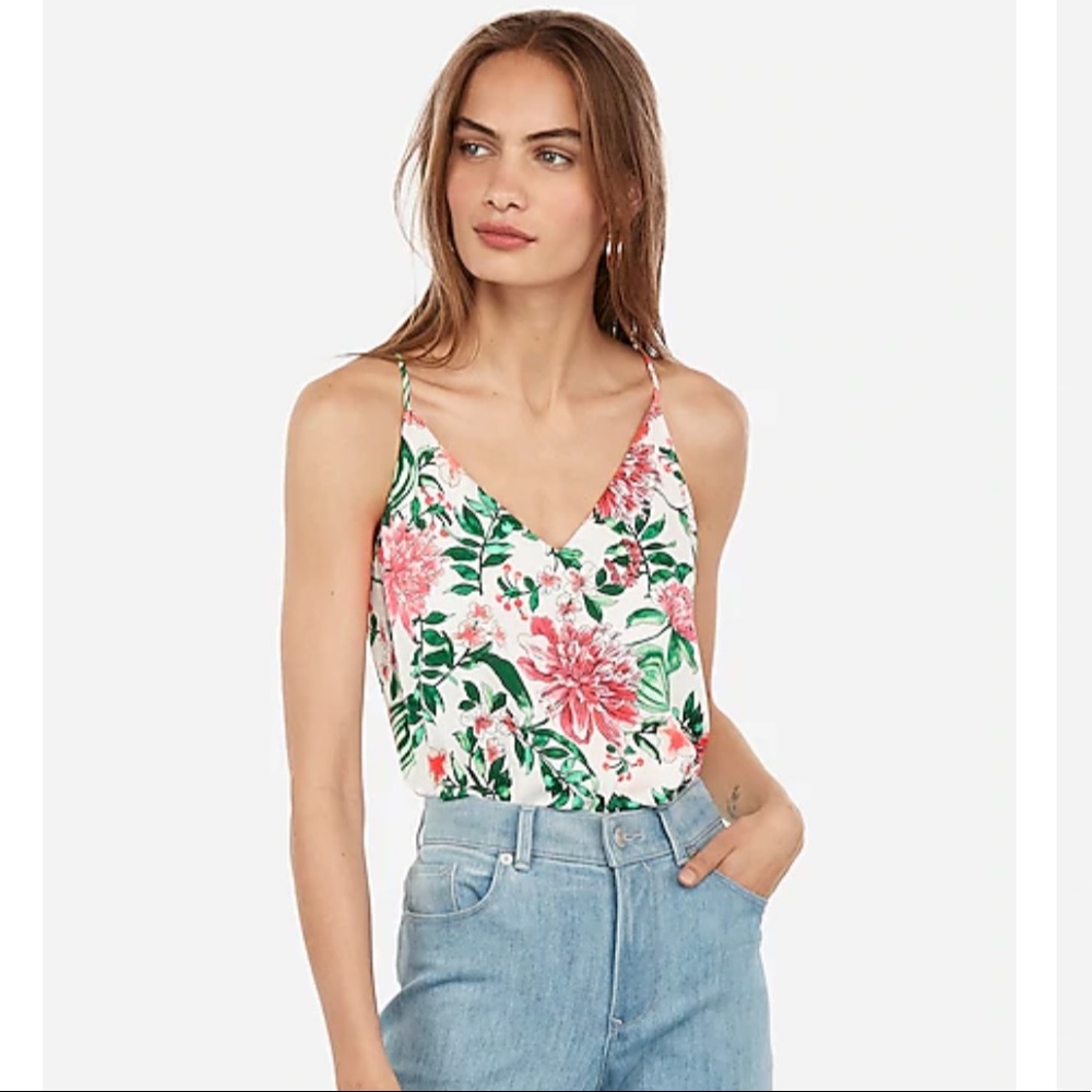 Express floral print tank bodysuit